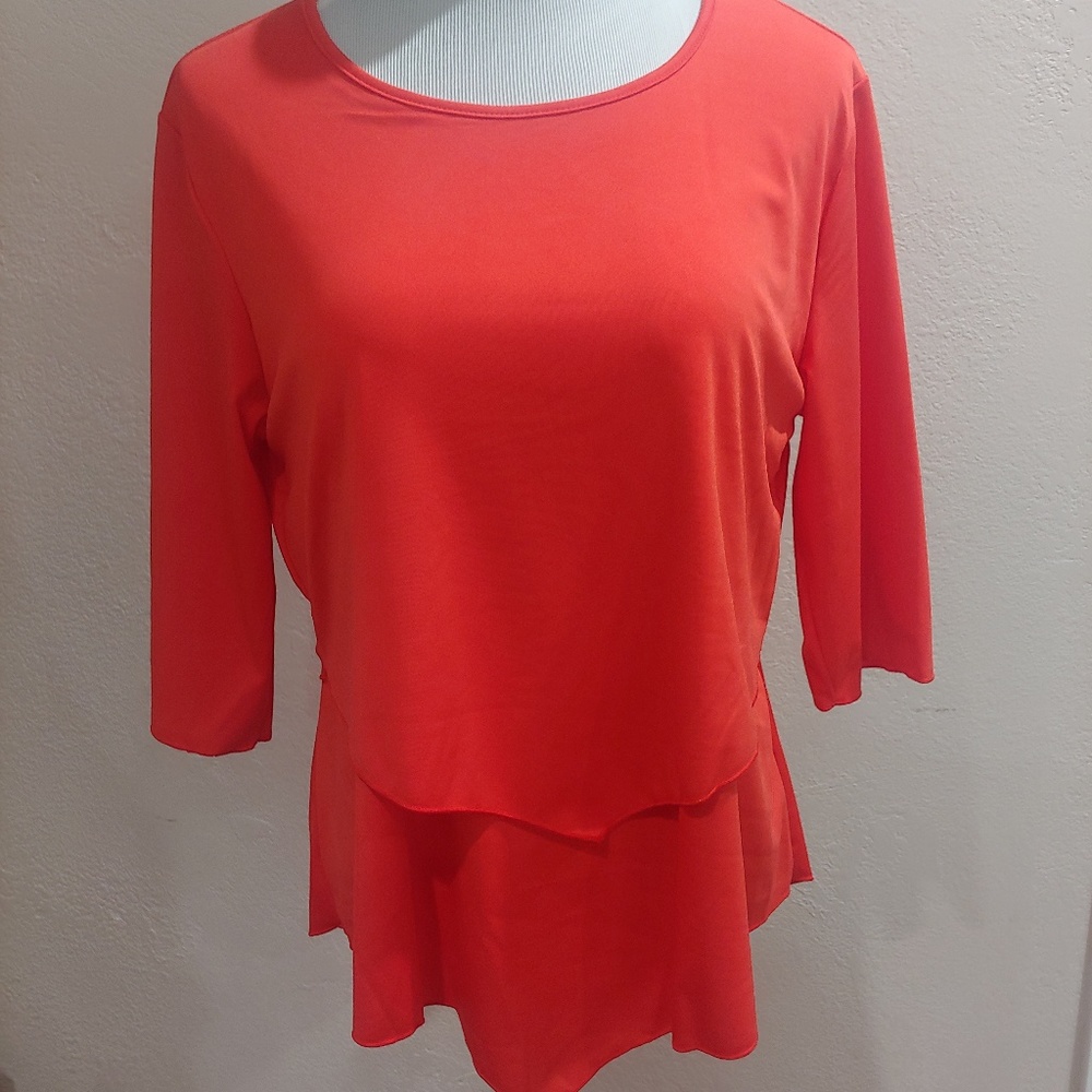 Bright Orange Top with 3/4 Sleeves